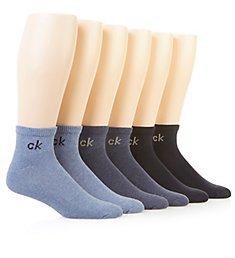 Calvin Klein Athletic Quarter Socks - 6 Pack 201QT01