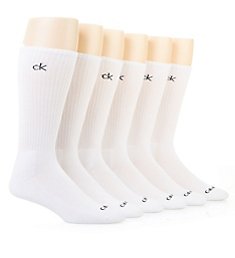 Calvin Klein Solid Cushion Crew Socks - 6 Pack 211CR03