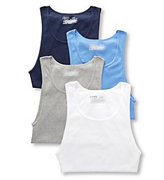Chaps Extended Size Essential Ribbed Tanks - 4 Pack CUT2P4