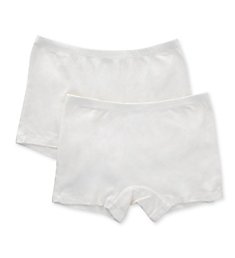 Cottonique Latex Free Organic Cotton Boyleg Panty - 2 Pack W22223