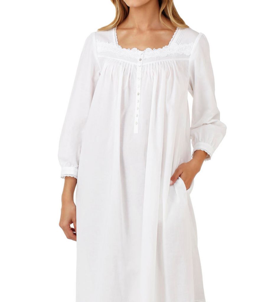 Eileen West Solid Cotton Lawn Long Sleeve Ballet Nightgown 5016195 Eileen West Solid Cotton Lawn Long Sleeve Ballet Nightgown 5016195