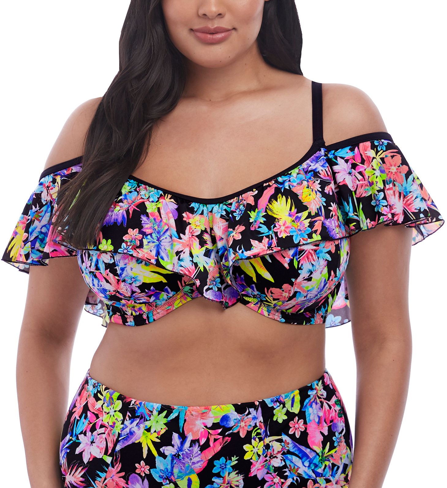Elomi Electroflower Underwire Bardot Bikini Swim Top ES7173