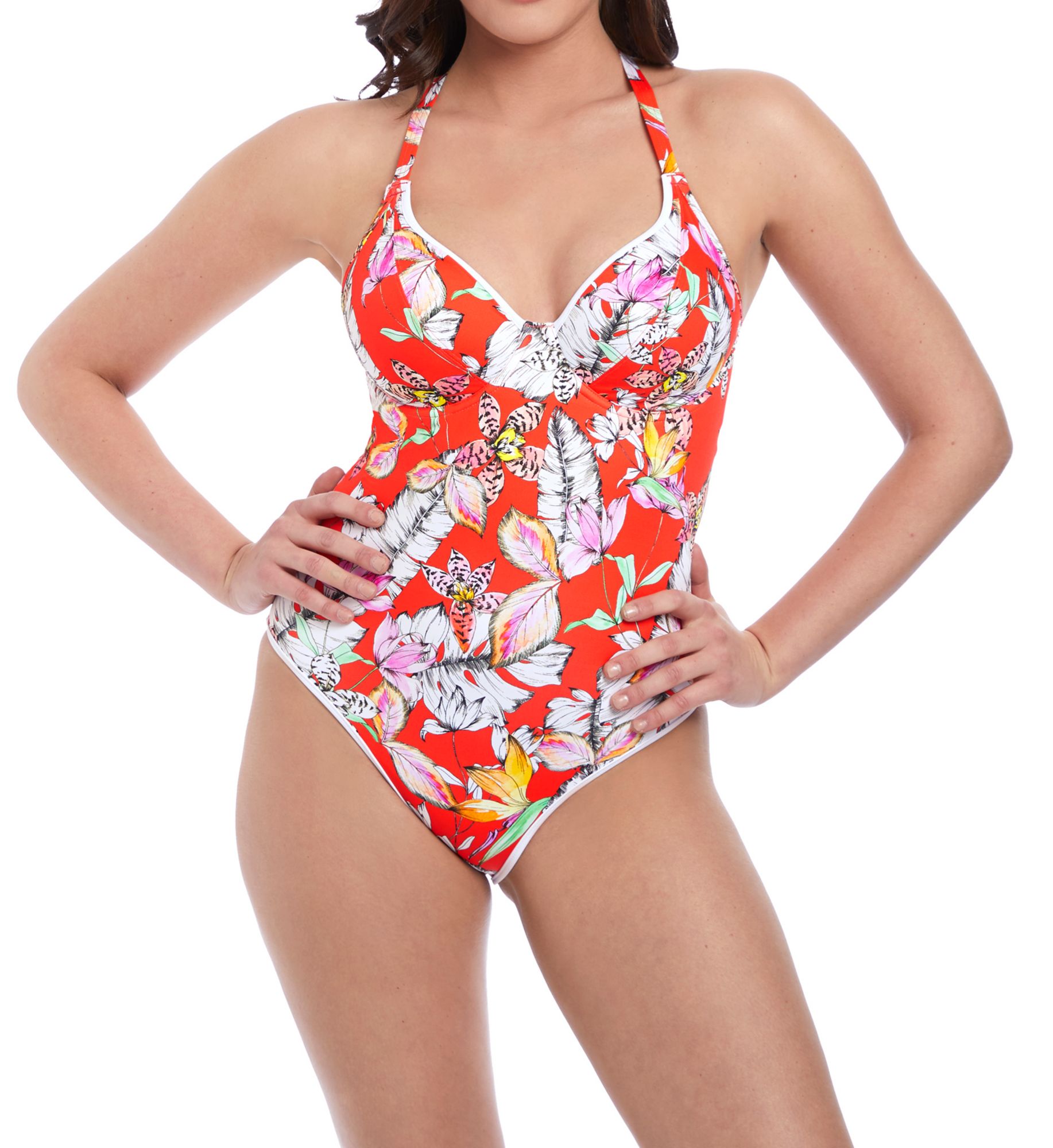 Freya Wild Flower Underwire Plunge One Piece Swimsuit AS5886
