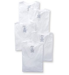 Polo Ralph Lauren Classic Fit 100% Cotton V Neck T-Shirts - 5 Pack RCVNP5
