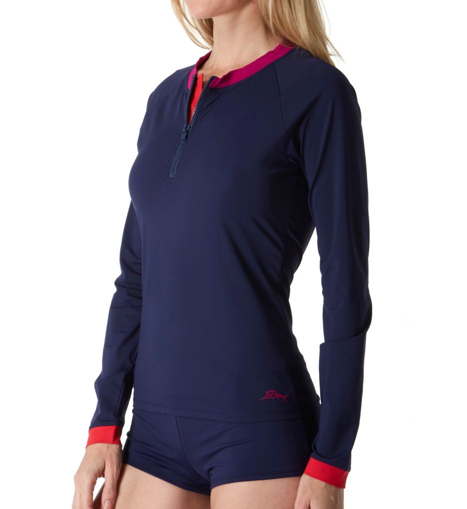 Tommy Bahama Novelty Solids Long Sleeve Quarter Zip Rash Guard TSW31212C Tommy Bahama Novelty Solids Long Sleeve Quarter Zip Rash Guard TSW31212C